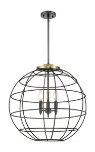 Lake Placid - 3 Light - 22 inch - Black Antique Brass - Pendant (221-3S-BAB-CE-22-BK)