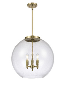 Athens - 3 Light - 18 inch - Antique Brass - Cord hung - Pendant (221-3S-AB-G124-18)