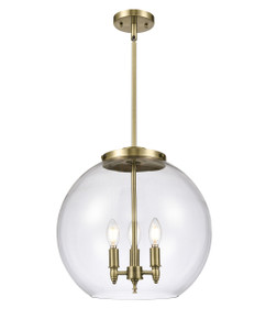 Athens - 3 Light - 16 inch - Antique Brass - Cord hung - Pendant (221-3S-AB-G122-16)