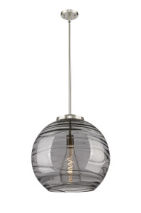 Athens Deco Swirl - 1 Light - 18 inch - Brushed Satin Nickel - Stem Hung - Pendant (221-1S-SN-G1213-18SM)