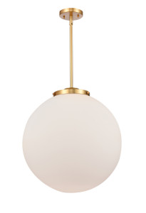 Beacon - 1 Light - 18 inch - Satin Gold - Stem Hung - Pendant (221-1S-SG-G201-18-LED) Beacon - 1 Light - 18 inch - Satin Gold - Stem Hung - Pendant (221-1S-SG-G201-18-LED)