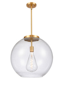 Athens - 1 Light - 18 inch - Satin Gold - Stem Hung - Pendant (221-1S-SG-G124-18)