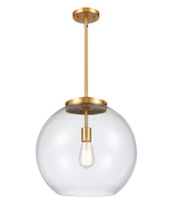 Athens - 1 Light - 16 inch - Satin Gold - Stem Hung - Pendant (221-1S-SG-G122-16-LED)