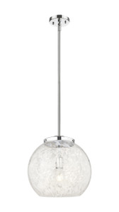 White Mouchette - 1 Light - 14 inch - Polished Chrome - Stem Hung - Pendant (221-1S-PC-G1216-14WM)