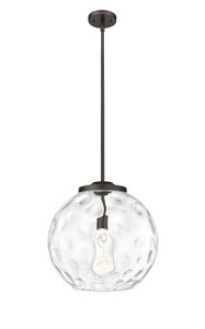 Athens Water Glass - 1 Light - 16 inch - Oil Rubbed Bronze - Stem Hung - Pendant (221-1S-OB-G1215-16)