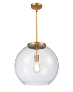 Athens - 1 Light - 16 inch - Brushed Brass - Stem Hung - Pendant (221-1S-BB-G124-16-LED)