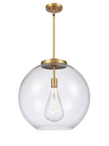 Athens - 1 Light - 18 inch - Brushed Brass - Stem Hung - Pendant (221-1S-BB-G122-18)
