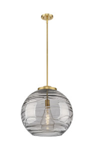 Athens Deco Swirl - 1 Light - 18 inch - Brushed Brass - Stem Hung - Pendant (221-1S-BB-G1213-18SM)