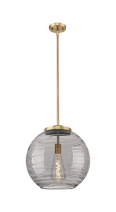 Athens Deco Swirl - 1 Light - 16 inch - Brushed Brass - Stem Hung - Pendant (221-1S-BB-G1213-16SM)