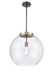 Athens - 1 Light - 16 inch - Black Antique Brass - Stem Hung - Pendant (221-1S-BAB-G124-16-LED)