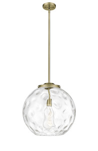 Athens Water Glass - 1 Light - 16 inch - Antique Brass - Stem Hung - Pendant (221-1S-AB-G1215-16)