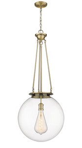 Beacon - 1 Light - 18 inch - Antique Brass - Chain Hung - Pendant (221-1P-AB-G202-18)