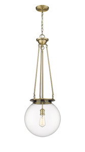 Beacon - 1 Light - 14 inch - Antique Brass - Chain Hung - Pendant (221-1P-AB-G202-14)