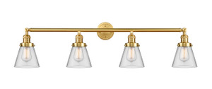 Cone - 4 Light - 42 inch - Satin Gold - Bath Vanity Light (215-SG-G62)