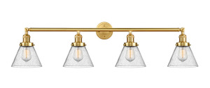 Cone - 4 Light - 44 inch - Satin Gold - Bath Vanity Light (215-SG-G44)