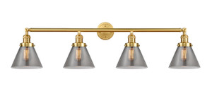 Cone - 4 Light - 44 inch - Satin Gold - Bath Vanity Light (215-SG-G43)