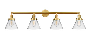 Cone - 4 Light - 44 inch - Satin Gold - Bath Vanity Light (215-SG-G42-LED)