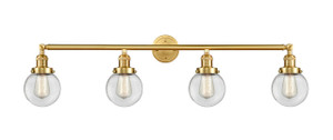 Beacon - 4 Light - 42 inch - Satin Gold - Bath Vanity Light (215-SG-G202-6)