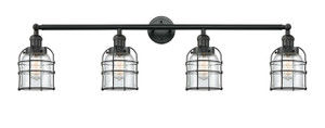 Bell Cage - 4 Light - 42 inch - Matte Black - Bath Vanity Light (215-BK-G52-CE-LED)