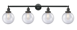 Beacon - 4 Light - 44 inch - Matte Black - Bath Vanity Light (215-BK-G204-8)