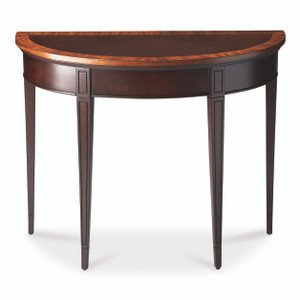 Hampton 36 in W Demilune Wood 1 Drawer Console Table, Dark Brown (1533211) Hampton 36 in W Demilune Wood 1 Drawer Console Table, Dark Brown (1533211)