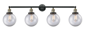 Beacon - 4 Light - 44 inch - Black Antique Brass - Bath Vanity Light (215-BAB-G202-8-LED)