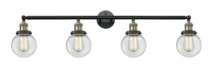 Beacon - 4 Light - 42 inch - Black Antique Brass - Bath Vanity Light (215-BAB-G202-6-LED)