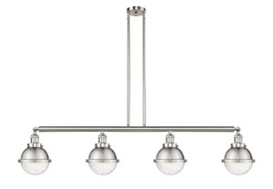 Hampden - 4 Light - 52 inch - Brushed Satin Nickel - Stem Hung - Island Light (214-SN-HFS-64-SN-LED)