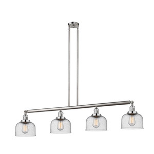 Bell - 4 Light - 53 inch - Brushed Satin Nickel - Stem Hung - Island Light (214-SN-G74)