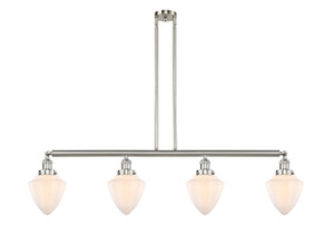 Bullet - 4 Light - 50 inch - Brushed Satin Nickel - Stem Hung - Island Light (214-SN-G661-7)