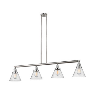 Cone - 4 Light - 52 inch - Brushed Satin Nickel - Stem Hung - Island Light (214-SN-G44-LED)