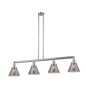 Cone - 4 Light - 52 inch - Brushed Satin Nickel - Stem Hung - Island Light (214-SN-G43)