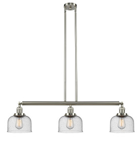 Bell - 3 Light - 41 inch - Brushed Satin Nickel - Stem Hung - Island Light (213-SN-G74-LED)