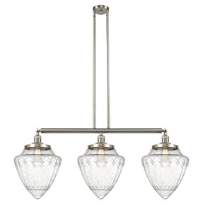Bullet - 3 Light - 40 inch - Brushed Satin Nickel - Stem Hung - Island Light (213-SN-G664-12-LED)