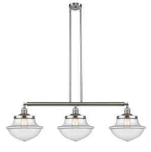 Oxford - 3 Light - 42 inch - Brushed Satin Nickel - Stem Hung - Island Light (213-SN-G542)