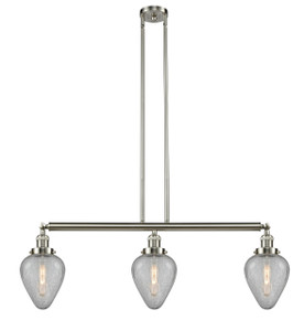 Geneseo - 3 Light - 38 inch - Brushed Satin Nickel - Stem Hung - Island Light (213-SN-G165-LED)