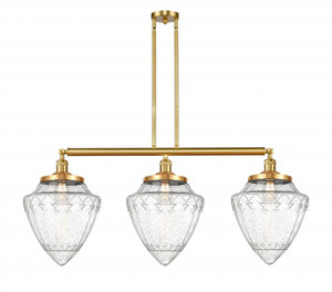 Bullet - 3 Light - 40 inch - Satin Gold - Stem Hung - Island Light (213-SG-G664-12-LED)