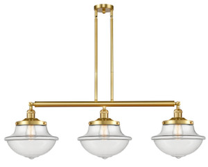 Oxford - 3 Light - 42 inch - Satin Gold - Stem Hung - Island Light (213-SG-G542)