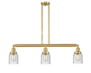 Bell - 3 Light - 38 inch - Satin Gold - Stem Hung - Island Light (213-SG-G54)