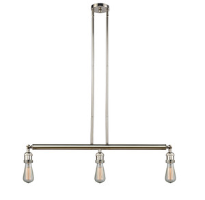 Bare Bulb - 3 Light - 38 inch - Polished Nickel - Stem Hung - Island Light (213-PN-LED)