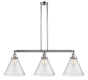 Cone - 3 Light - 44 inch - Polished Chrome - Stem Hung - Island Light (213-PC-G44-L)