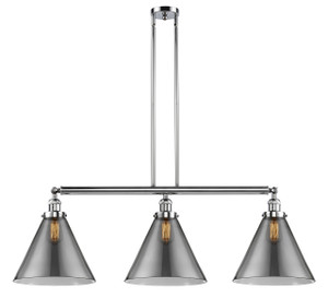 Cone - 3 Light - 44 inch - Polished Chrome - Stem Hung - Island Light (213-PC-G43-L-LED)