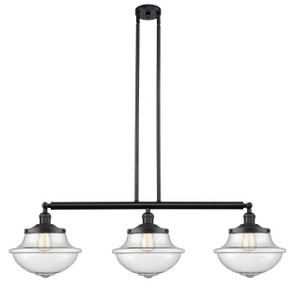 Oxford - 3 Light - 42 inch - Matte Black - Stem Hung - Island Light (213-BK-G544)