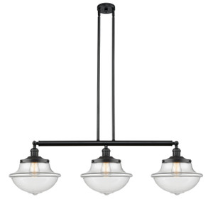 Oxford - 3 Light - 42 inch - Matte Black - Stem Hung - Island Light (213-BK-G542)
