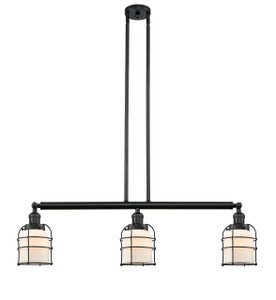 Bell Cage - 3 Light - 39 inch - Matte Black - Stem Hung - Island Light (213-BK-G51-CE)