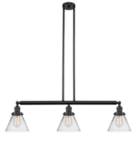 Cone - 3 Light - 40 inch - Matte Black - Stem Hung - Island Light (213-BK-G42-LED)