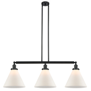 Cone - 3 Light - 44 inch - Matte Black - Stem Hung - Island Light (213-BK-G41-L)