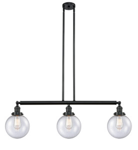 Beacon - 3 Light - 41 inch - Matte Black - Stem Hung - Island Light (213-BK-G204-8)