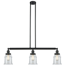 Canton - 3 Light - 39 inch - Matte Black - Stem Hung - Island Light (213-BK-G182-LED)