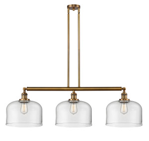 Bell - 3 Light - 42 inch - Brushed Brass - Stem Hung - Island Light (213-BB-G72-L-LED)